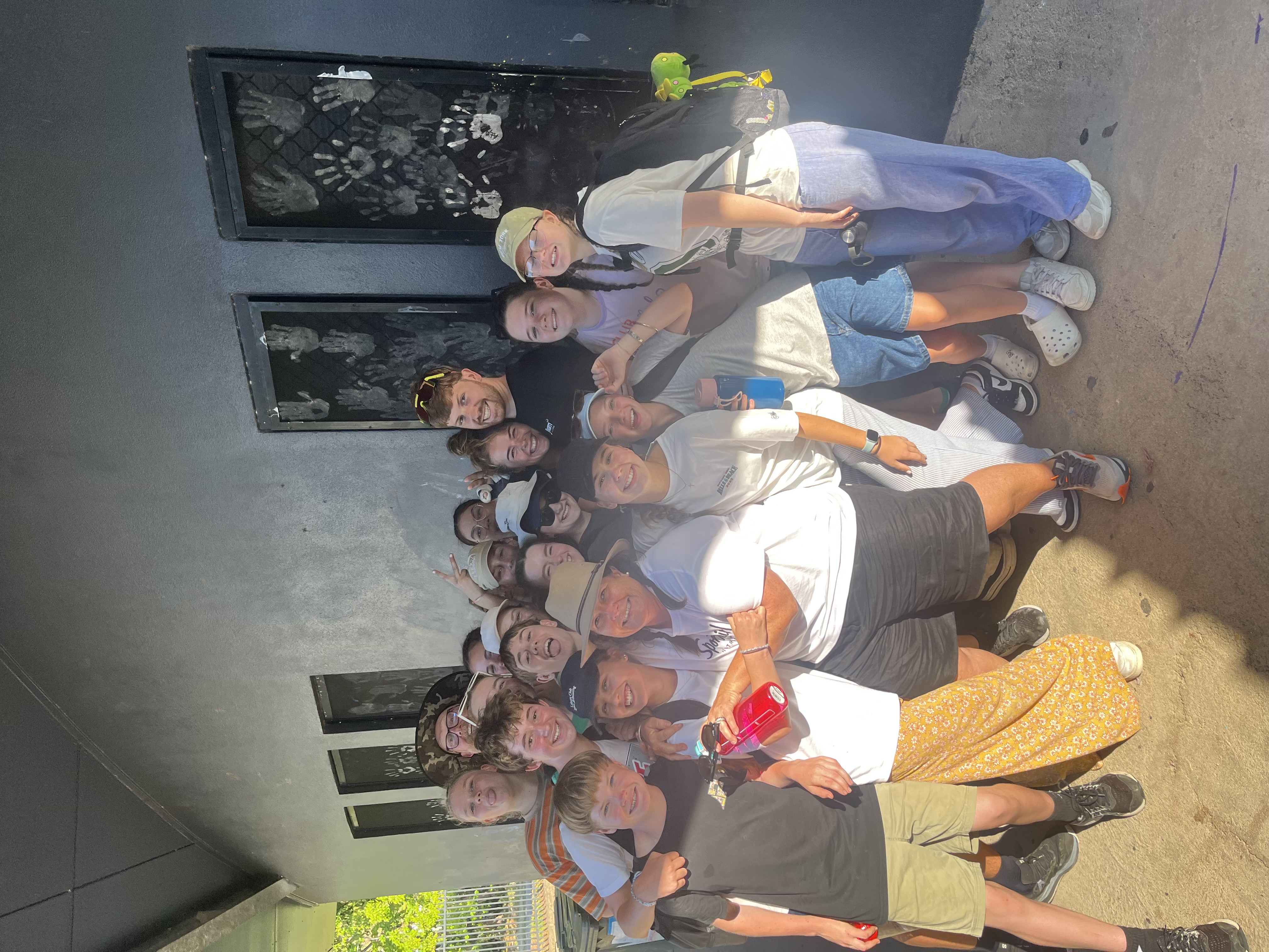 Abrie and Lydia with a group of young people